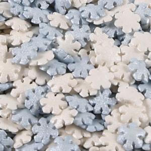 Zucker Deko Schneeflocke Perlmutt - Hell Blau 50g